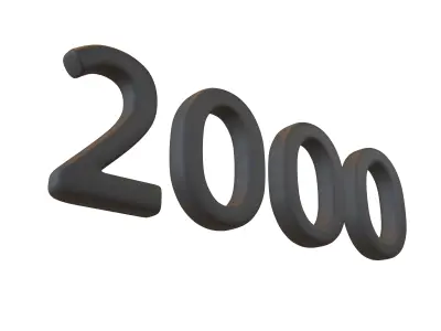 Year Number 2000 v1 001 Low-poly 3D model
