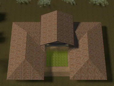 House in U shape 3D model