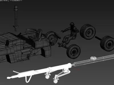 Indonesia Sukhoi airplane tow truck 72 scale 3D print model