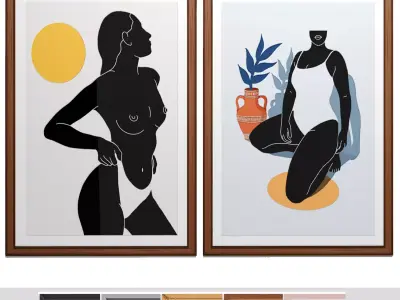 Art Frames 155- black women 3D model