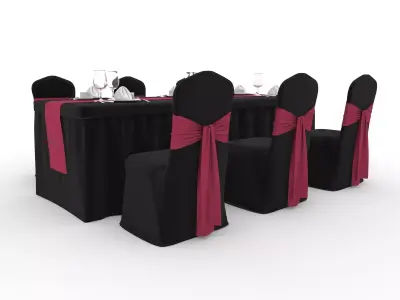 Banquet Table and Chair 123 3D model