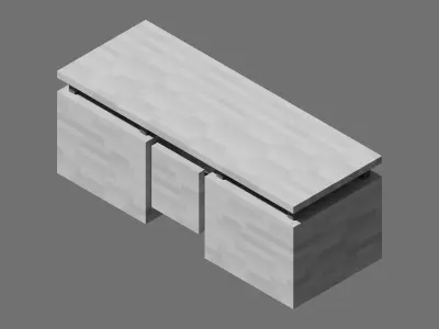 Desk Voxel Free low-poly 3D model