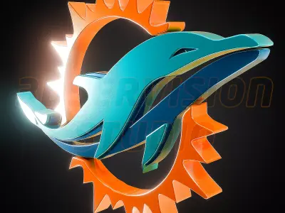 Miami Dolphins logo - Cinematic - 3D print 3D model