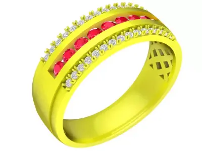 A4541 Luxury Diamond Fashion Women Band Ring 3D print model