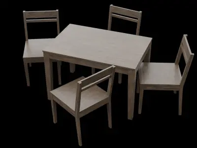 Table set Pack 05 Low-poly 3D model