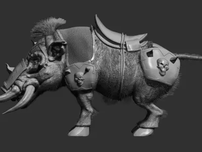 Armored Wild Boar 3D model