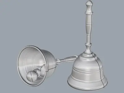 Gold Bell with Handle Free 3D model