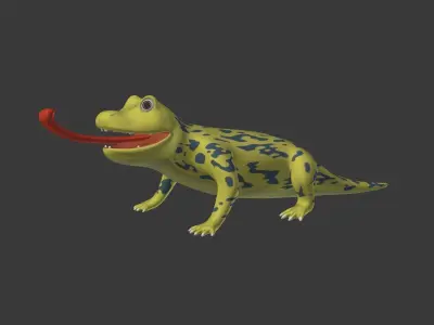 Cartoon Lizard Low-poly 3D model