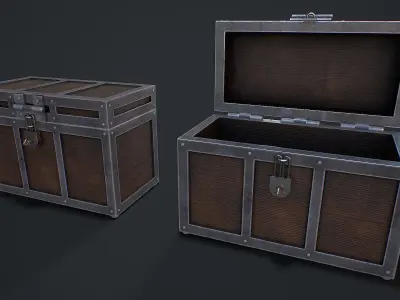 Chest for loot Low-poly 3D model