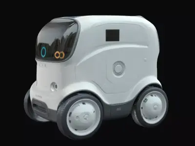 Delivery Robot Futuristic Smart City 3D Model Low-poly 3D model