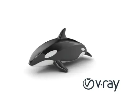 Orca Whale Dynamic Pose model pack Low-poly 3D model
