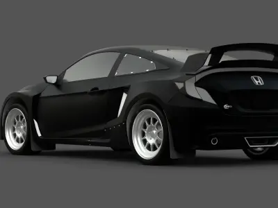 2017 Honda Civic 3D Model  Detailed Game Ready Sedan Low-poly 3D model