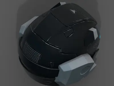 Helmet scifi military combat 3d cyborg pilot armor  fantasy  Low-poly 3D model