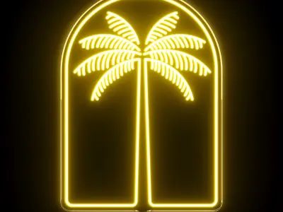 Palm Tree Neon Sign 3D model