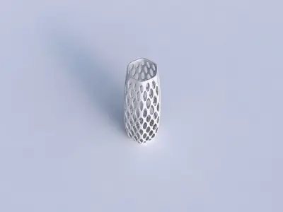 Vase squeezed hexagon with bubble grid lattice 3D print model