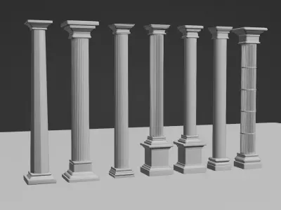 Stone Pillars Low-poly 3D model