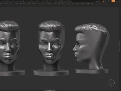 human woman head modern sculpture 3d print model 110 3D print model