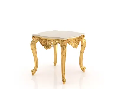 Gilded square side table by Modenese 3D model