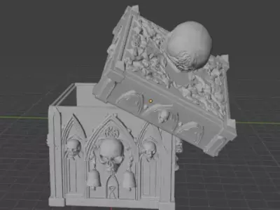 Skull Item Holder Gothic Desktop Organizer 3D print model