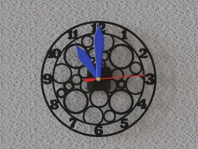 circle shape wall clock 3D print model