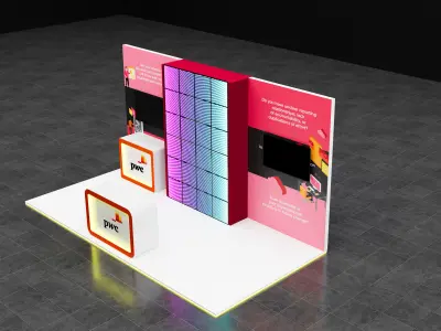 booth 6x3 open 3 side  3D model