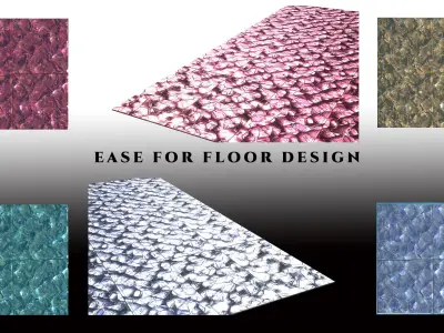 Luxury Floor - Glass Tile 01  Low-poly 3D model