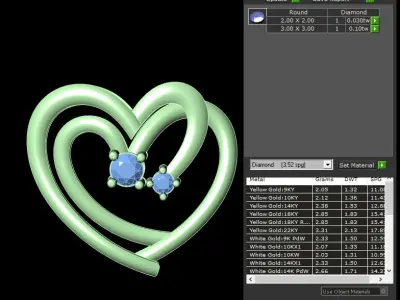 light weight yellow diamond pendent - DOC-P8217 3D print model