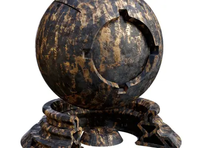 Plaster Patina Materials 05-06 - PBR - Seamless - 4k - SBSAR Low-poly 3D model