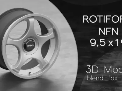 Rotiform NFN Wheel 3D Model 3D model