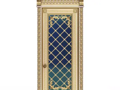 Carved Door Classic 01302 White Low-poly 3D model