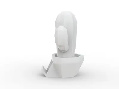 Stylized Cactus in Pot Low Poly 3D Model 3D print model