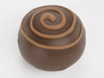Chocolate Candy V7 - Dark Chocolate Dome with Spiral Drizzle 3D model
