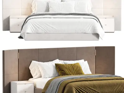 V KING BED Luxury Living Group 3D model