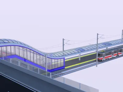 KT8D5 tram stop V 3D model