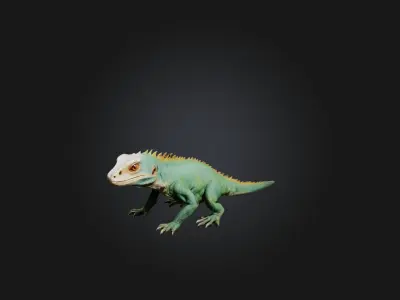 Realistic Injured Lizard Model Low-poly 3D model