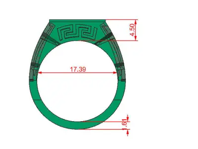 Signet Ring for Men 3D print model 3D print model