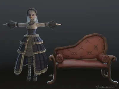 Antique Doll 3D model