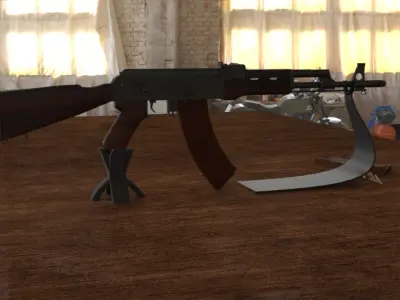 Russian AK-74 Assault Rifle 3D Model Low-poly 3D model