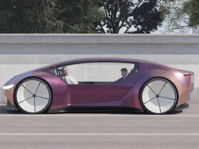 Self-driving car with interior 3D model 3D model