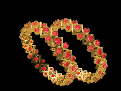 Gold Diamond Pattern Bracelet 3D print model