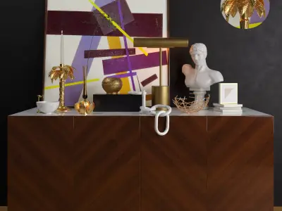 Dresser with decor 2 3D model