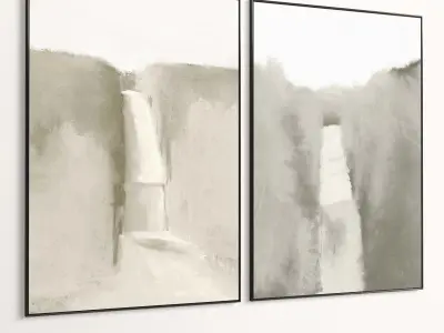 Plaster Two Photo Frame 469 Low-poly 3D model