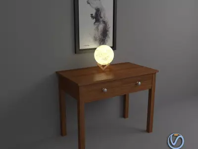 Moonlight moon lamp Free low-poly 3D model