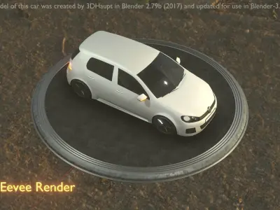 City Car 15 Compact Class Type-C White  Low-poly 3D model