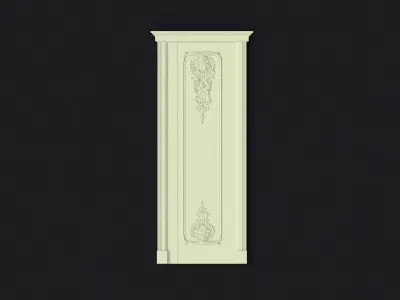 door stl ornate cabinet with gold trim 3D model