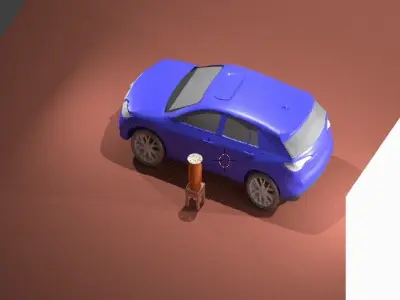 car blue 3D model