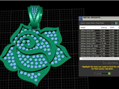 ROSE FLOWER SHIPE PENDANT 3D PRINTABLE MODEL  3D print model