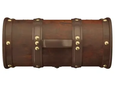 Baron Decorative Storage Trunk Wood Box Low-poly 3D model