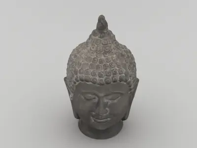 Buddha Head Statue 003 3D model