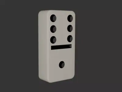 ivory Domino piece 13 Low-poly 3D model